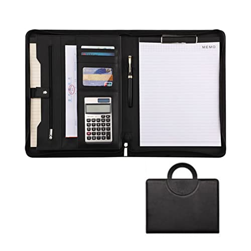 Konferenzmappe Schreibmappe Business Dokumentenmappe Aus Leder Mit Reißverschluss Padfolio Portfolio Mit Faltbaren Magnetgriffen Und A4-Notizblock Konferenzmappe Schreibmappe Business Dokumentenmappe Aus Leder Mit Reißverschluss Padfolio Portfolio Mit Faltbaren Magnetgriffen Und A4-Notizblock von PAHION