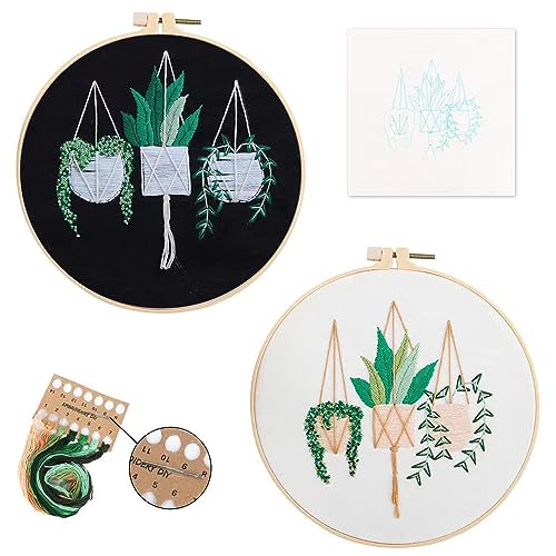 PAIKIUU 2Pack Sticken Set Erwachsene Stickset für Anfänger DIY Stickerei Set Stickset Embroidery Kit Kreuzstich mit Stoff im Pflanzenmuster Farbfäden 20cm Stickrahmen PAIKIUU 2Pack Sticken Set Erwachsene Stickset für Anfänger DIY Stickerei Set Stickset Embroidery Kit Kreuzstich mit Stoff im Pflanzenmuster Farbfäden 20cm Stickrahmen von PAIKIUU