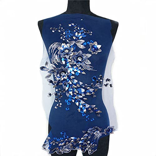 Schwarz Blau Stoff 3D Blumen Perlen Pailletten Strass Applikationen Stickerei Spitze Trims Mesh Nähen Auf Patch Für Hochzeit Kleid DIY Schwarz Blau Stoff 3D Blumen Perlen Pailletten Strass Applikationen Stickerei Spitze Trims Mesh Nähen Auf Patch Für Hochzeit Kleid DIY von PAILON