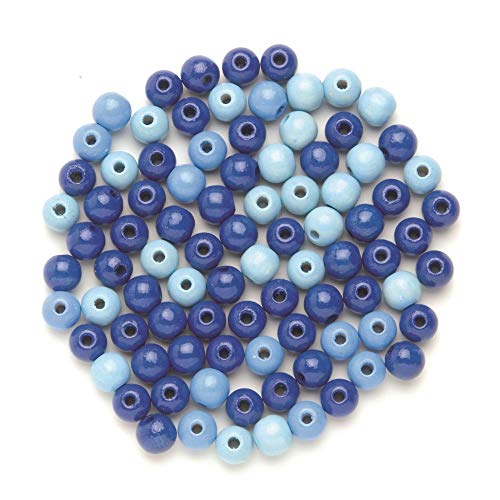 NEU Create it Easy Holzperlen-Mix, 10 mm, 47 Stück, blau von PAINT IT EASY