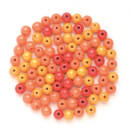 NEU Create it Easy Holzperlen-Mix, 10 mm, 47 Stück, orange von PAINT IT EASY