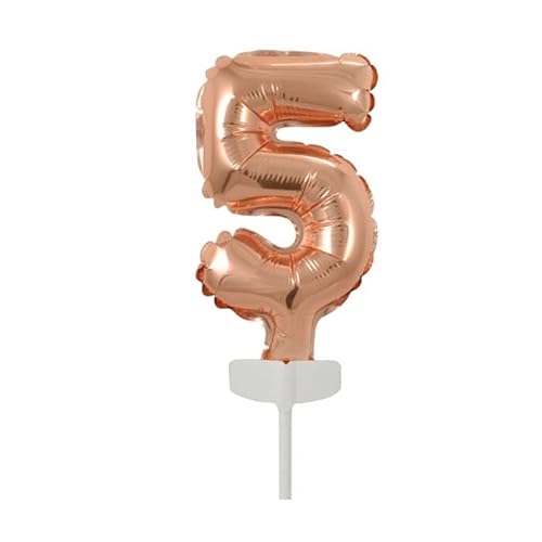 NEU Folienballon Geburtstagszahl Kuchen Cake Topper Zahl 5 Roségold, ca. 13 cm NEU Folienballon Geburtstagszahl Kuchen Cake Topper Zahl 5 Roségold, ca. 13 cm von PAINT IT EASY