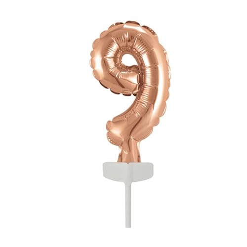 NEU Folienballon Geburtstagszahl Kuchen Cake Topper Zahl 9 Roségold, ca. 13 cm NEU Folienballon Geburtstagszahl Kuchen Cake Topper Zahl 9 Roségold, ca. 13 cm von PAINT IT EASY