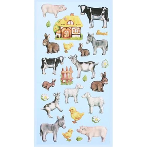 NEU SOFTY 3-D Sticker/Aufkleber, Bauernhof Tiere, 1 Bogen von PAINT IT EASY