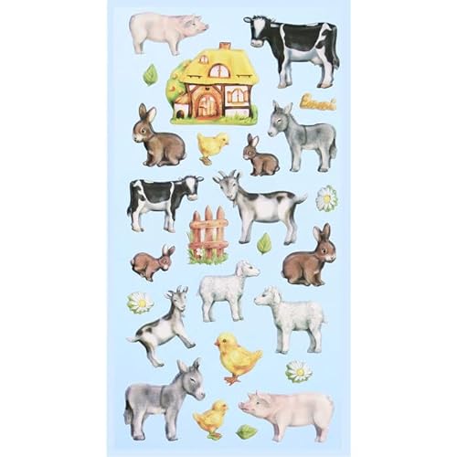 NEU SOFTY 3-D Sticker/Aufkleber, Bauernhof Tiere, 1 Bogen von PAINT IT EASY