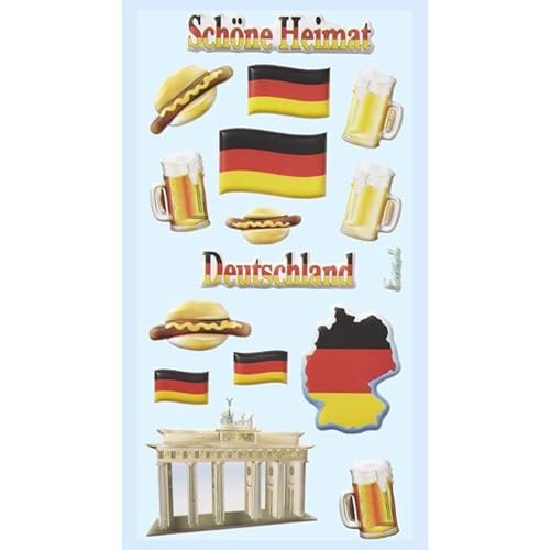 NEU SOFTY 3-D Sticker/Aufkleber, Deutschland, 1 Bogen von PAINT IT EASY