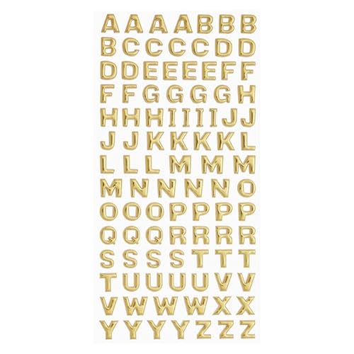 NEU SOFTY 3-D Sticker/Aufkleber, Großbuchstaben/Alphabet, gold, 1 Bogen von PAINT IT EASY