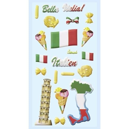 NEU SOFTY 3-D Sticker/Aufkleber, Italien, 1 Bogen von PAINT IT EASY