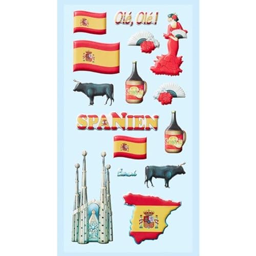 NEU SOFTY 3-D Sticker/Aufkleber, Spanien, 1 Bogen von PAINT IT EASY