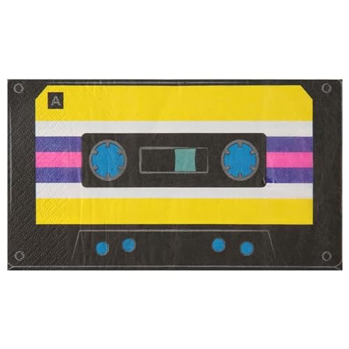 NEU Servietten 90s-Party Kassette, 20 Stück, 20 x 11cm von PAINT IT EASY