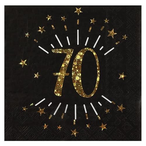 NEU Servietten Happy Birthday 70, schwarz-gold, 10 Stück, ca. 17 x 17cm NEU Servietten Happy Birthday 70, schwarz-gold, 10 Stück, ca. 17 x 17cm von PAINT IT EASY