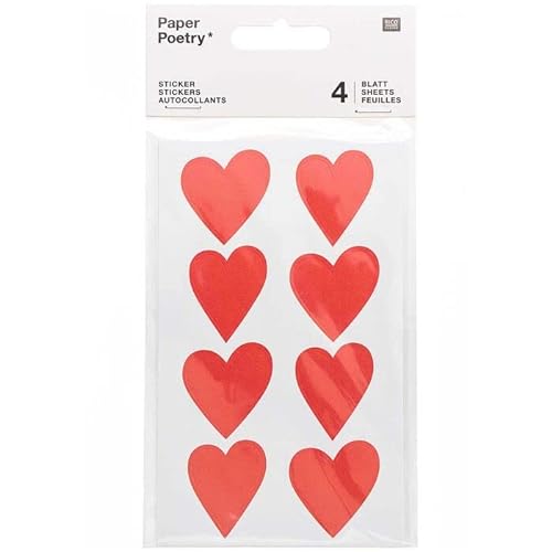 NEU Sticker Herzen, rot, 4 Blatt von PAINT IT EASY