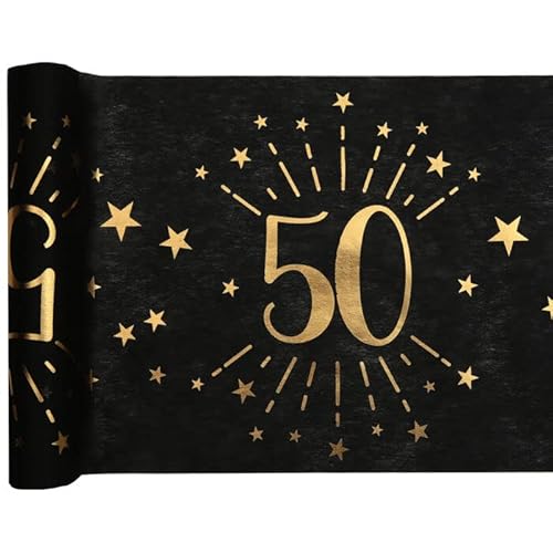 PAINT IT EASY Tischläufer Happy Birthday 50, Schwarz-Gold, 30cm x 5m PAINT IT EASY Tischläufer Happy Birthday 50, Schwarz-Gold, 30cm x 5m von PAINT IT EASY