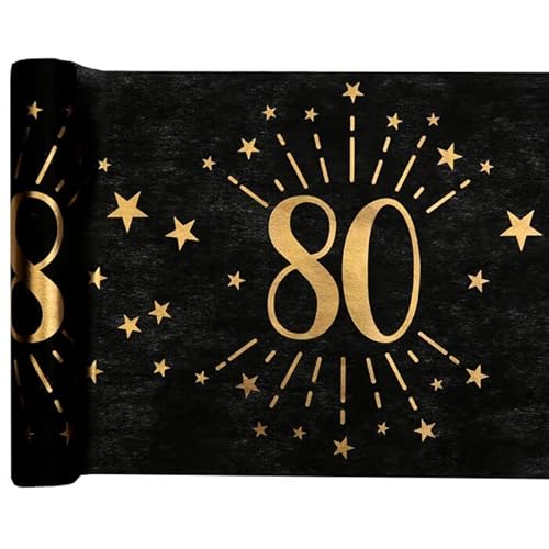 NEU Tischläufer Happy Birthday 80, schwarz-Gold, 30cm x 5m NEU Tischläufer Happy Birthday 80, schwarz-Gold, 30cm x 5m von PAINT IT EASY