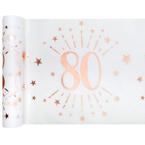NEU Tischläufer Happy Birthday 80, weiß-rosé-Gold, 30cm x 5m NEU Tischläufer Happy Birthday 80, weiß-rosé-Gold, 30cm x 5m von PAINT IT EASY