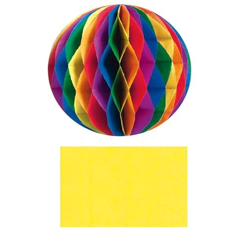 NEU Wabenpapier HoneyComb, 30 Lagen geklebt, 33 x 40 cm, 1 Bogen, Gelb von PAINT IT EASY