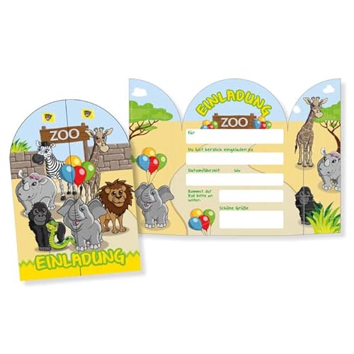 PAINT IT EASY NEU Einladungskarten Zoo, 8 Stück von PAINT IT EASY