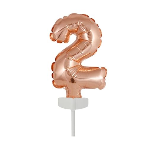NEU Folienballon Geburtstagszahl Kuchen Cake Topper Zahl 2 Roségold, ca. 13 cm NEU Folienballon Geburtstagszahl Kuchen Cake Topper Zahl 2 Roségold, ca. 13 cm von PAINT IT EASY