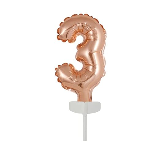 NEU Folienballon Geburtstagszahl Kuchen Cake Topper Zahl 3 Roségold, ca. 13 cm NEU Folienballon Geburtstagszahl Kuchen Cake Topper Zahl 3 Roségold, ca. 13 cm von PAINT IT EASY