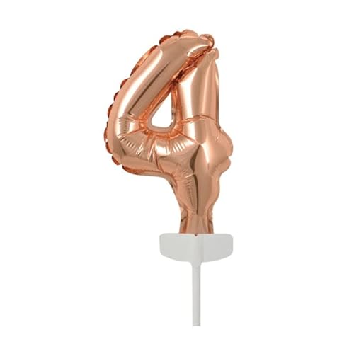 NEU Folienballon Geburtstagszahl Kuchen Cake Topper Zahl 4 Roségold, ca. 13 cm NEU Folienballon Geburtstagszahl Kuchen Cake Topper Zahl 4 Roségold, ca. 13 cm von PAINT IT EASY