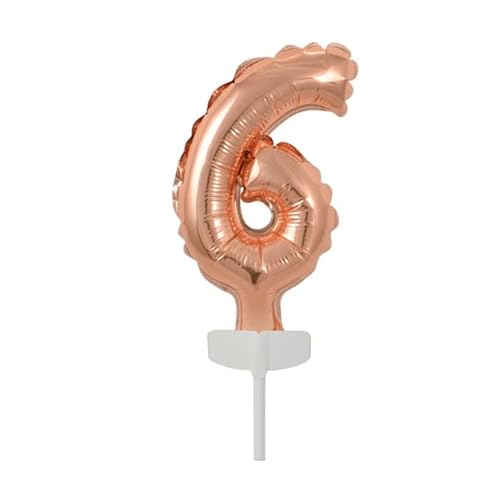 NEU Folienballon Geburtstagszahl Kuchen Cake Topper Zahl 6 Roségold, ca. 13 cm NEU Folienballon Geburtstagszahl Kuchen Cake Topper Zahl 6 Roségold, ca. 13 cm von PAINT IT EASY