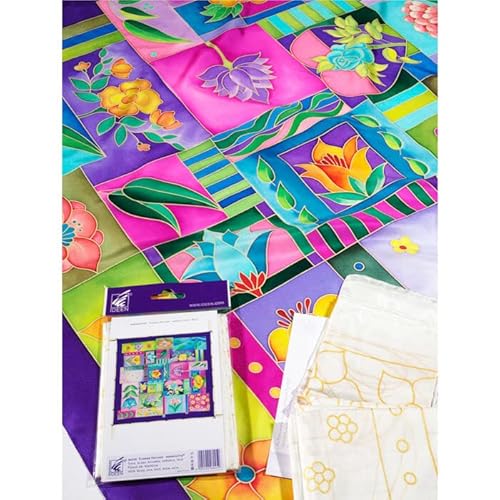 PAINT IT EASY NEU Gutta-Tuch 90x90, Pongé 08, Motiv 'Flower Patches' PAINT IT EASY NEU Gutta-Tuch 90x90, Pongé 08, Motiv 'Flower Patches' von PAINT IT EASY