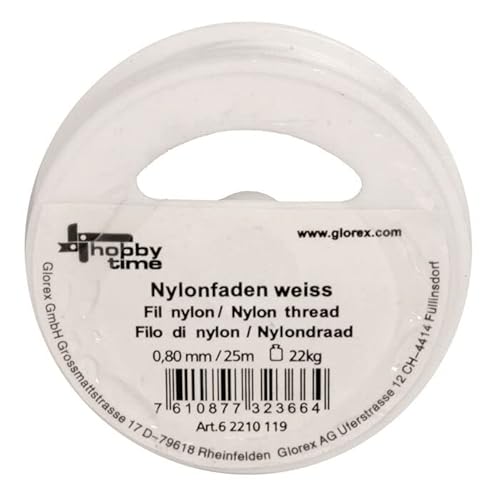NEU Nylonfaden/Perlonfaden, Weiss, Stärke 0,80mm, Länge 25m von PAINT IT EASY
