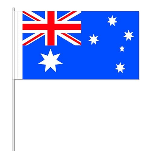 PAINT IT EASY NEU Papierflaggen Australien mit Stab, 12 x 21 cm, 10 Stück von PAINT IT EASY