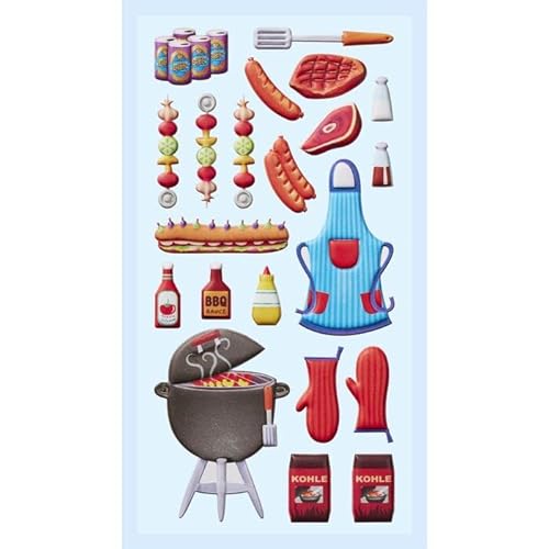 NEU SOFTY 3-D Sticker/Aufkleber, Grill-Party, 1 Bogen NEU SOFTY 3-D Sticker/Aufkleber, Grill-Party, 1 Bogen von PAINT IT EASY