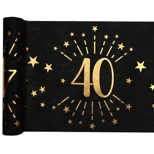 PAINT IT EASY Tischläufer Happy Birthday 40, Schwarz-Gold, 30cm x 5m PAINT IT EASY Tischläufer Happy Birthday 40, Schwarz-Gold, 30cm x 5m von PAINT IT EASY