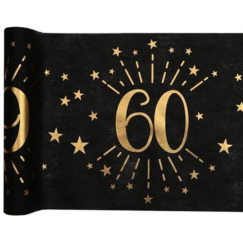 NEU Tischläufer Happy Birthday 60, schwarz-Gold, 30cm x 5m NEU Tischläufer Happy Birthday 60, schwarz-Gold, 30cm x 5m von PAINT IT EASY