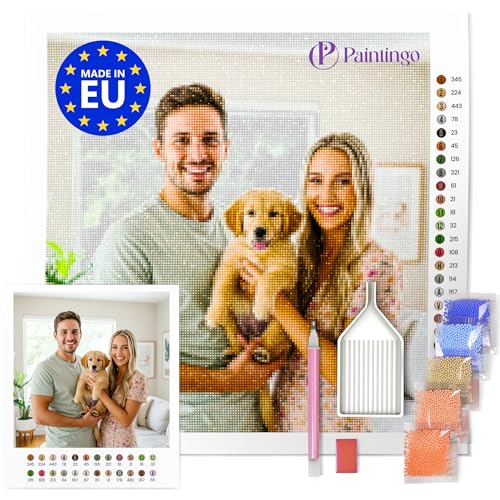 PAINTINGO Diamond Painting eigenes Foto 50x50 cm - personalisierte Diamant Painting Bilder Erwachsene - Geburtstagsgeschenk & Hochzeitsgeschenk - Diamond Painting Erwachsene von PAINTINGO