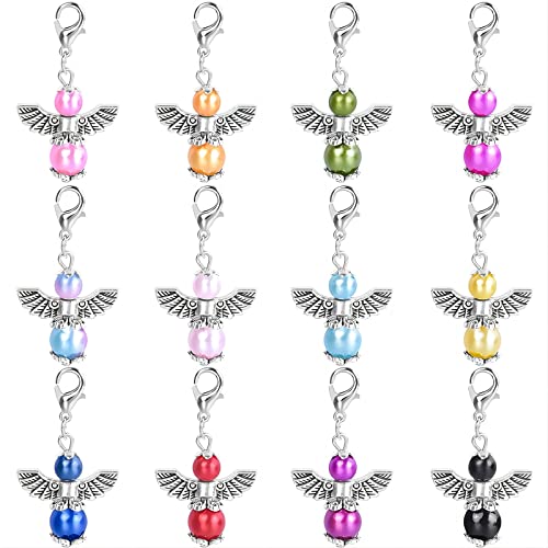 PAITOK 12 Stück Schutzengel-Schlüsselanhänger, bunte Perlen Engel-Anhänger, Schlüsselanhänger Glücksbringer Gastgeschenk für Babyparty, Hochzeit, Weihnachten, Party, Dekoration, Basteln PAITOK 12 Stück Schutzengel-Schlüsselanhänger, bunte Perlen Engel-Anhänger, Schlüsselanhänger Glücksbringer Gastgeschenk für Babyparty, Hochzeit, Weihnachten, Party, Dekoration, Basteln von PAITOK