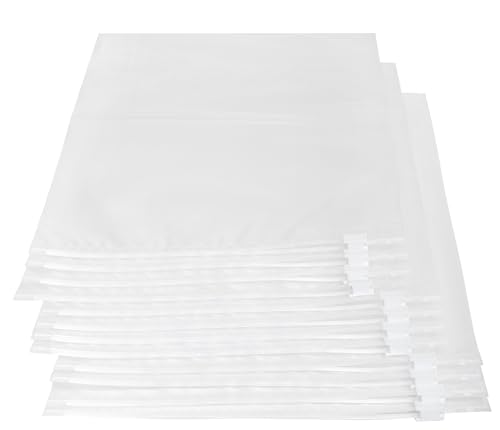 Pakico | 25 Plastikbeutel 27 x 28 cm | Plastiktüte | Druckverschlussbeutel transparent | Kleidungsgepäck Verpacken | Wiederverschließbar | Gefrierbeutel Zipper | mit Verschluss | Weiss von PAKICO