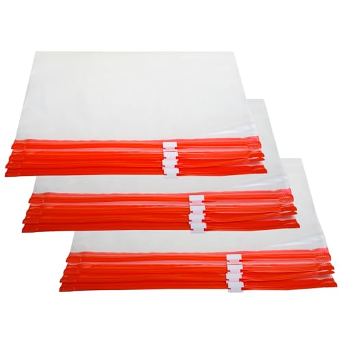 Pakico | 25 Plastikbeutel 35 x 28 cm | Plastiktüte | Druckverschlussbeutel transparent | Kleidungsgepäck Verpacken | Wiederverschließbar | Gefrierbeutel Zipper | mit Verschluss | Rot von PAKICO