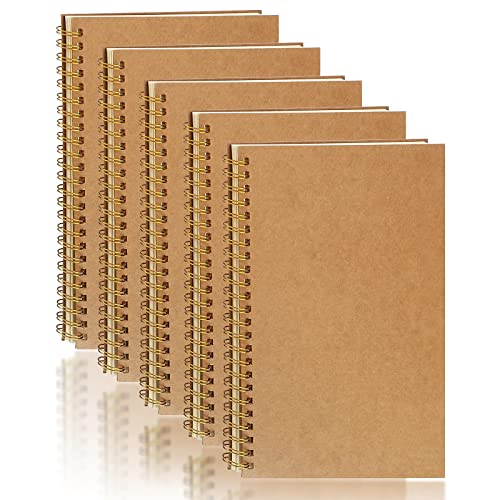 PALUDO 5 STK Notizbuch Liniert A5 Spirale Notizblock, Kraft Cover Notizhefte Leerseite 100 Seiten/50 Blatt Skizzenblock, A5 Notizblöcke Tagebuch Schreibblock Zeichenblock für Reisen Schule Büro PALUDO 5 STK Notizbuch Liniert A5 Spirale Notizblock, Kraft Cover Notizhefte Leerseite 100 Seiten/50 Blatt Skizzenblock, A5 Notizblöcke Tagebuch Schreibblock Zeichenblock für Reisen Schule Büro von PALUDO