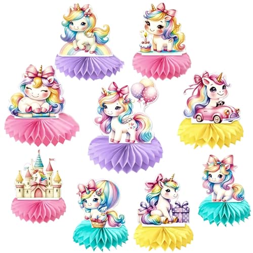 Palumma Einhorn-Regenbogen-Waben-Mittelstücke, 3D-Tischdekoration, glänzende Dekoration, Geburtstagsparty-Zubehör Palumma Einhorn-Regenbogen-Waben-Mittelstücke, 3D-Tischdekoration, glänzende Dekoration, Geburtstagsparty-Zubehör von PALUMMA