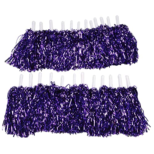 PAMENET 24 Pompons aus Metallpapier, Cheerleader, mit Kunststoffgriff, für Erwachsene, Kinder, Cheerleader, , Purpur PAMENET 24 Pompons aus Metallpapier, Cheerleader, mit Kunststoffgriff, für Erwachsene, Kinder, Cheerleader, , Purpur von PAMENET