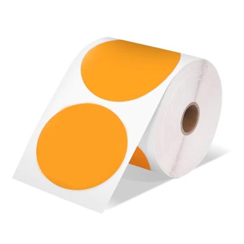 PAMENET Versandetikettendrucker, Etikettenaufkleber, Rundes Etikett, Quadratisches Etikett, DIY-Logo-Design, Kleines Unternehmen, 2 X 2, 750 Stück, Orange, Langlebig, Einfache Installation von PAMENET