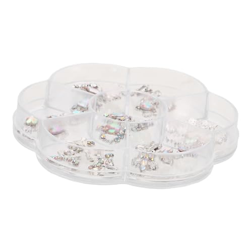 PAMINGONO 1 Schachtel Funkelnde Herz Bow Krone Strasssteine für Mädchen Flache Nagelverzierung Vielseitige Nail Art Accessoires für Valentinstag Hochzeit Geburtstag von PAMINGONO