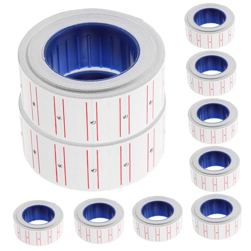 PAMINGONO 10 Rollen Preisetiketten Papier Selbstklebende Etiketten pro Rolle Klar Lesbar Kompatibel mit Preisauszeichner Maschinen Praktisch für Supermärkte Einzelhandel Büros und Märkte von PAMINGONO