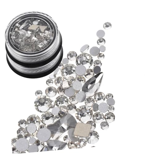 PAMINGONO 2 Schachteln Nageldiamantschmuck, Nagelkunst Ornamente, Nagel Strass, Nagelkunst Charm, Maniküre Zubehör, Juwelen Für Nägel, Nageldekorations Sets, Nagelstudio Zubehör, Maniküre von PAMINGONO