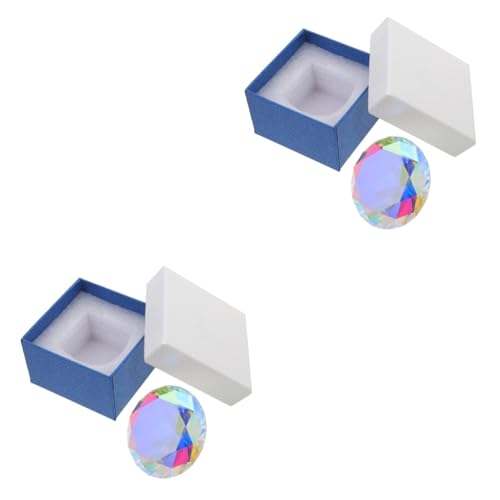 PAMINGONO 2 Stück Kristalldiamant Diamant Dekorationen Kristallglas Diamanten Kunstdiamanten Glasdiamanten Modelle Tischdekoration Glasdiamanten Glasdiamanten Briefbeschwerer Klarer von PAMINGONO