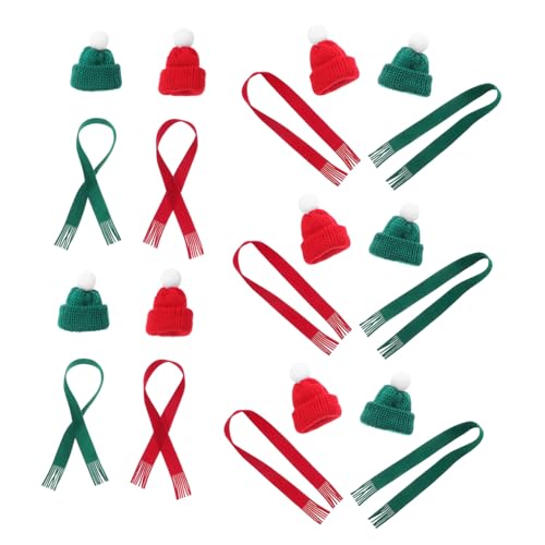 PAMINGONO 20 Stück Mini Weihnachtshutschale Mini-Weihnachtsmütze zum Basteln kleine Weihnachtsmütze Santa Hut und kleiner Tierschal Strickgarn PAMINGONO 20 Stück Mini Weihnachtshutschale Mini-Weihnachtsmütze zum Basteln kleine Weihnachtsmütze Santa Hut und kleiner Tierschal Strickgarn von PAMINGONO