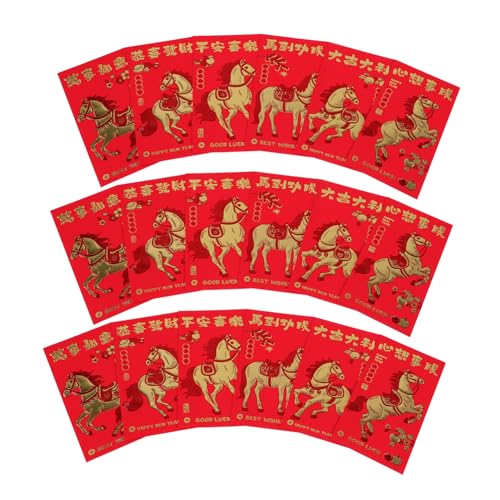 PAMINGONO 30 Stück Teiliges Rote Umschläge Jahr Des Pferdes mit Geprägtem Folien Design Vielseitige Neujahrs Geldumschläge für Frühlingsfest Hochzeit Geburtstag Kreative Glücksbringer PAMINGONO 30 Stück Teiliges Rote Umschläge Jahr Des Pferdes mit Geprägtem Folien Design Vielseitige Neujahrs Geldumschläge für Frühlingsfest Hochzeit Geburtstag Kreative Glücksbringer von PAMINGONO