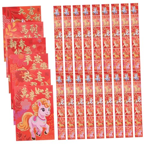 PAMINGONO 300 Stk. Kreative Rote Umschläge Für Das Jahr Des Pferdes Neujahr Hongbao Mond Neujahrsgeldumschläge Hongbao Umschläge Frühling Festival Red Envelope Festival Roter Umschlag Papier PAMINGONO 300 Stk. Kreative Rote Umschläge Für Das Jahr Des Pferdes Neujahr Hongbao Mond Neujahrsgeldumschläge Hongbao Umschläge Frühling Festival Red Envelope Festival Roter Umschlag Papier von PAMINGONO