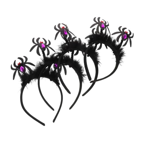 PAMINGONO 4 STÜCKE Halloween Haarreif Spinnen und Fledermaus Design Leicht und Bequem Party Kopfschmuck Kostüm Zubehör für Gruselige Verkleidungen und Festdekoration von PAMINGONO