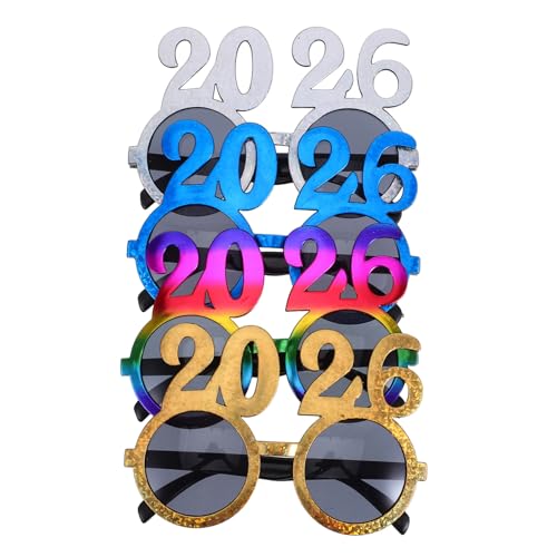 PAMINGONO 4 Stück Teiliges Partybrille mit Rundem Rahmen Leichter Retro Style für Neujahrsfeiern Fotorequisiten und Geburtstagsdeko Einzigartiges Design als Lustiges Partyaccessoire PAMINGONO 4 Stück Teiliges Partybrille mit Rundem Rahmen Leichter Retro Style für Neujahrsfeiern Fotorequisiten und Geburtstagsdeko Einzigartiges Design als Lustiges Partyaccessoire von PAMINGONO
