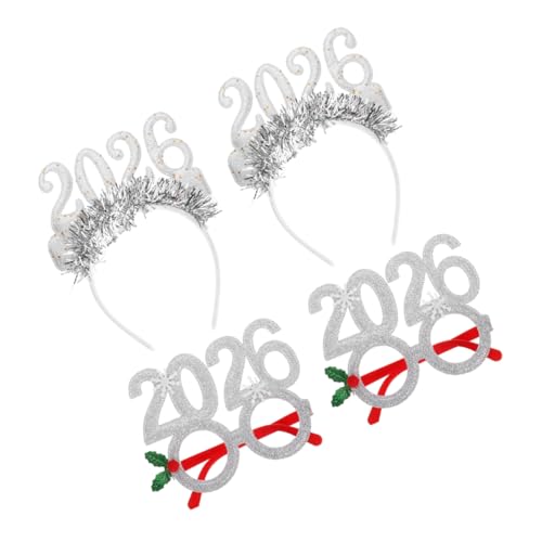 PAMINGONO 4 Stücke Teiliges Silbern Glitter Haarreif Festliche Damen Haarbänder und Brillen für Weihnachts und Silvesterparty Zubehör Leichtes Material Vielseitig für Feiertagsfeier PAMINGONO 4 Stücke Teiliges Silbern Glitter Haarreif Festliche Damen Haarbänder und Brillen für Weihnachts und Silvesterparty Zubehör Leichtes Material Vielseitig für Feiertagsfeier von PAMINGONO