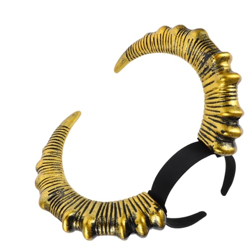 PAMINGONO Halloween Teufelshörner Haarreif Goldener Hörner Headpiece Für Erwachsene Party Karneval Kostüm Cosplay Zubehör Leicht Bequem Für Halloween Trick Treat Bühne Fotoshootings PAMINGONO Halloween Teufelshörner Haarreif Goldener Hörner Headpiece Für Erwachsene Party Karneval Kostüm Cosplay Zubehör Leicht Bequem Für Halloween Trick Treat Bühne Fotoshootings von PAMINGONO